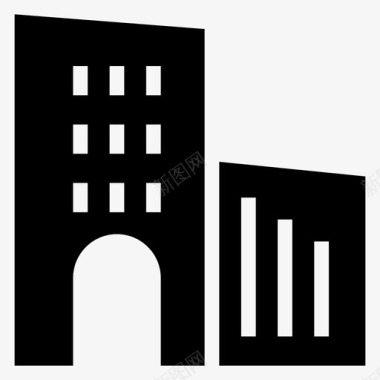 建筑商业酒店图标图标