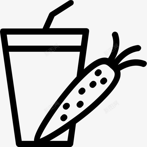 胡萝卜汁饮料玻璃杯图标svg_新图网 https://ixintu.com 玻璃杯 胡萝卜汁 食品线图标 饮料