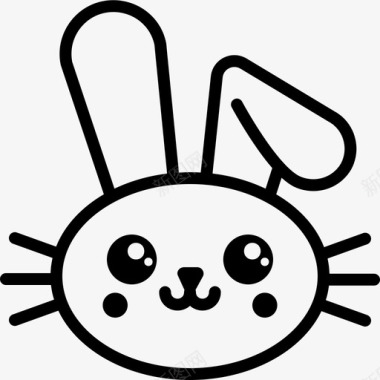 可爱的复活节兔子动物复活节兔子图标图标