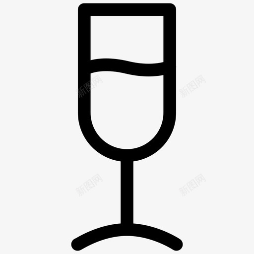 葡萄酒香槟长笛玻璃杯图标svg_新图网 https://ixintu.com 玻璃杯 葡萄酒 香槟长笛