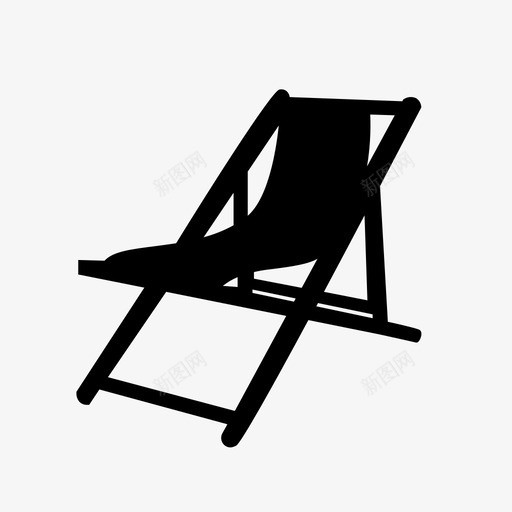 沙滩椅图标svg_新图网 https://ixintu.com 沙滩椅