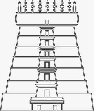 拉曼纳塔斯瓦米神庙建筑遗产图标图标