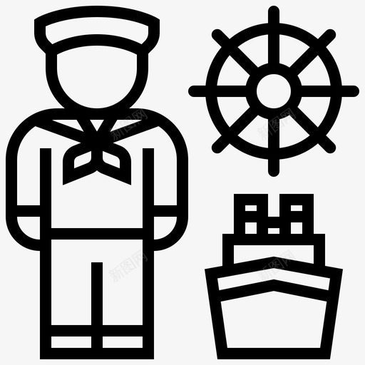 船长职业海军图标svg_新图网 https://ixintu.com 专业 人员 人员专业 海军 职业 船长