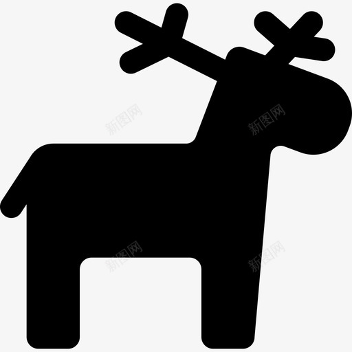 圣诞节驯鹿动物圣诞节图标svg_新图网 https://ixintu.com 动物 圣诞节 圣诞节驯鹿