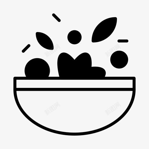 沙拉食品健康图标svg_新图网 https://ixintu.com 健康 固体 沙拉 生菜 蔬菜 食品 食品3