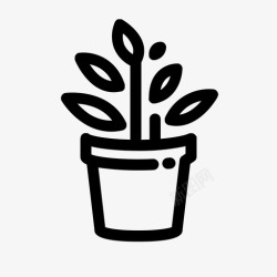 花盆盆栽花盆植物图标高清图片