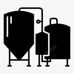 工业啤酒生产设备啤酒厂工业图标高清图片