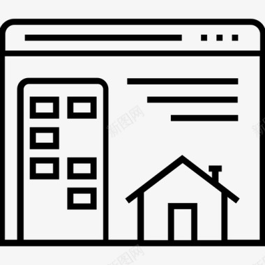 房地产网站建筑房子图标图标
