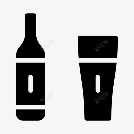 啤酒酒精瓶子图标svg_新图网 https://ixintu.com 20毫升 品脱 啤酒 玻璃杯 瓶子 酒精 饮料
