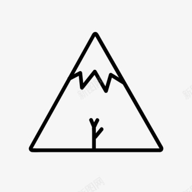 山地野营自然图标图标