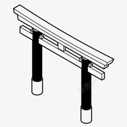 矢量神社大门东丽入口大门图标高清图片