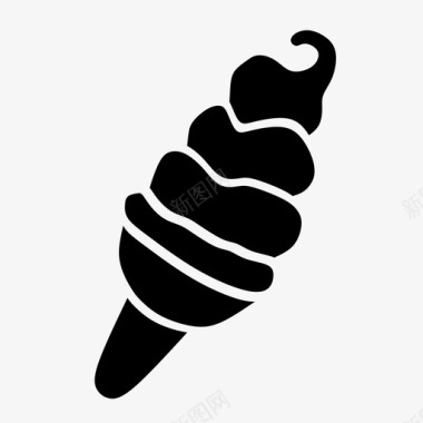 冰淇淋食物冰淇淋蛋卷图标图标