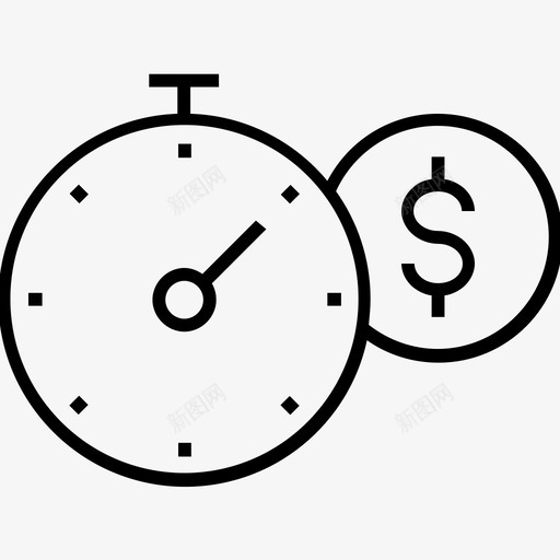 时间就是金钱美元秒表图标svg_新图网 https://ixintu.com 600个金融平面线图标 时间就是金钱 秒表 税收提醒 等等 美元