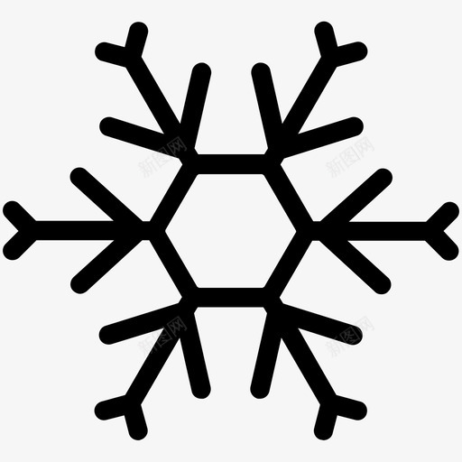 雪花六边形冰图标svg_新图网 https://ixintu.com 六边形 冬天 冰 雪花