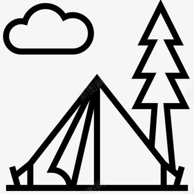 帐篷野营云彩图标图标