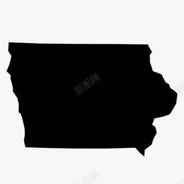 爱荷华地图州图标图标