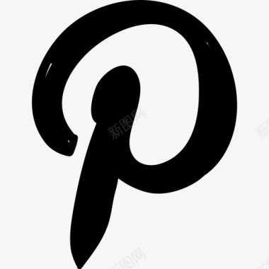 Pinterest徽标社交手绘web应用程序图标图标