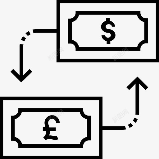 货币兑换钞票美元估价图标svg_新图网 https://ixintu.com 600金融平面线图标 外汇 美元估价 货币兑换 钞票
