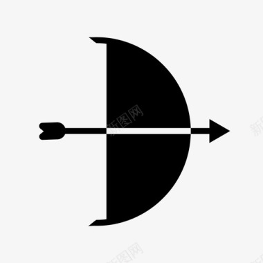 弓和箭射箭线图标图标