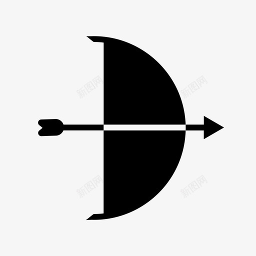 弓和箭射箭线图标svg_新图网 https://ixintu.com 射箭 弓和箭 线图标