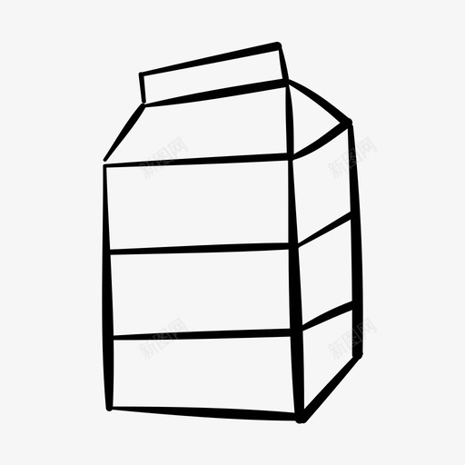 牛奶纸箱奶制品图标svg_新图网 https://ixintu.com 冰箱 奶制品 手绘 牛奶 纸箱 食品