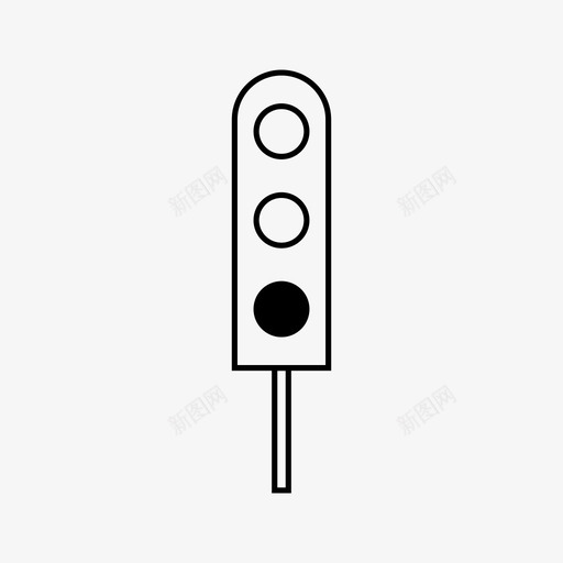 绿灯信号杆交通信号图标svg_新图网 https://ixintu.com 交通信号 交通警示 信号杆 绿灯