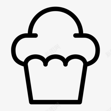 纸杯蛋糕面包店餐图标图标