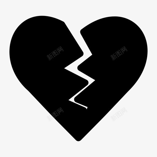 破碎的心裂缝爱图标svg_新图网 https://ixintu.com 悲伤 爱 破碎的心 裂缝