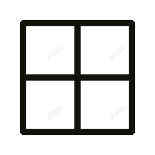 窗口简单的软方形线条图标svg_新图网 https://ixintu.com 窗口 简单的软方形线条