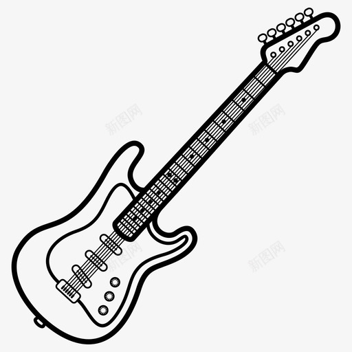 电吉他乐器演奏图标svg_新图网 https://ixintu.com 乐器 摇滚 演奏 电吉他