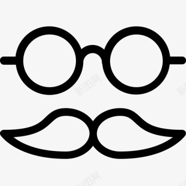 时髦服装眼镜图标图标