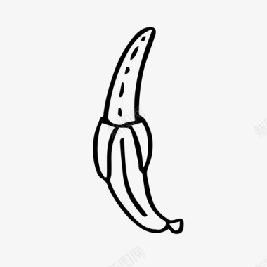 香蕉早餐涂鸦图标图标