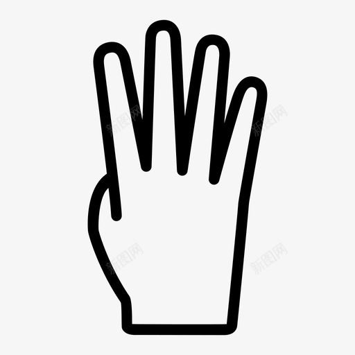 四个手指手四号图标svg_新图网 https://ixintu.com 四个手指 四号 手 手势