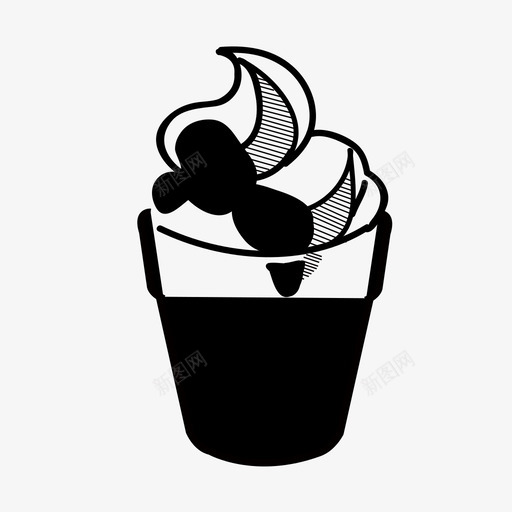 圣代美味甜点图标svg_新图网 https://ixintu.com 冰淇淋 冰淇淋圣代 圣代 夏季 甜点 美味
