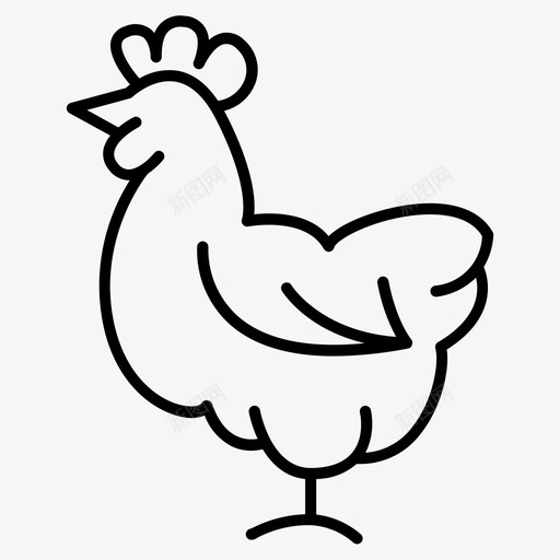 鸡动物公鸡图标svg_新图网 https://ixintu.com 公鸡 公鸡3个集合 农场 动物 鸡