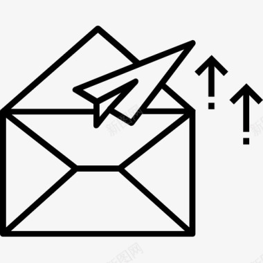 纸飞机电子邮件信封图标图标