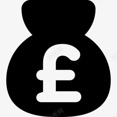 有英镑标志的钱袋商业金融图标图标