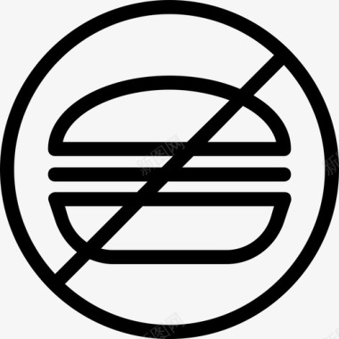 不健康食品汉堡禁止图标图标
