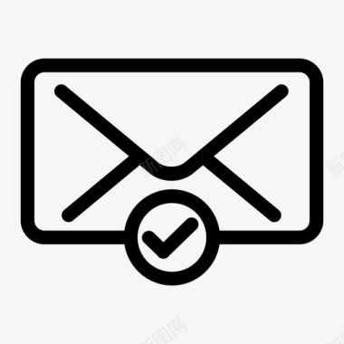 电子邮件复选标记选中选定电子邮件图标图标