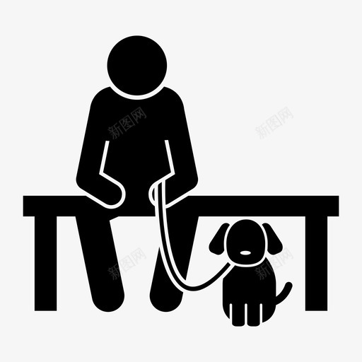 男人和狗坐在一起长凳遛狗图标svg_新图网 https://ixintu.com 休息 公园 宠物 男人和狗坐在一起 遛狗 长凳