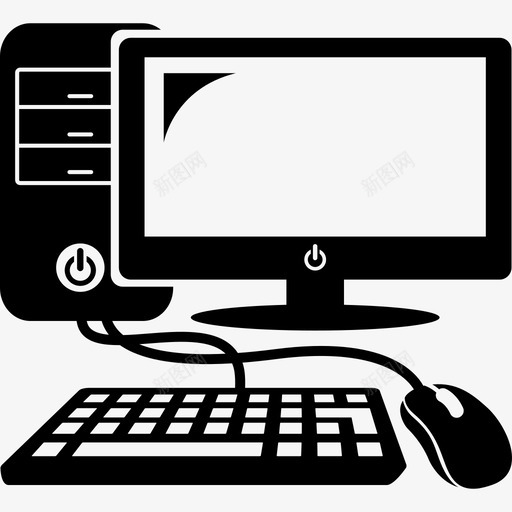 旧电脑桌面键盘图标svg_新图网 https://ixintu.com 旧电脑 桌面 电脑 键盘 鼠标
