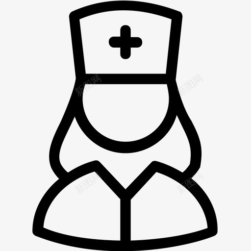 护士头像医生图标svg_新图网 https://ixintu.com 医生 医疗助理 医疗线图标 头像 女护士 护士