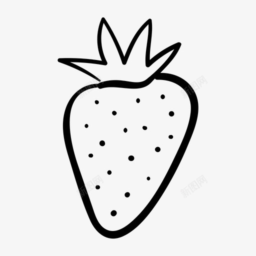 草莓食品水果图标svg_新图网 https://ixintu.com 健康 手绘 水果 草莓 食品