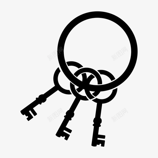 钥匙环通道锁图标svg_新图网 https://ixintu.com 宝藏 童话 通道 钥匙环 锁
