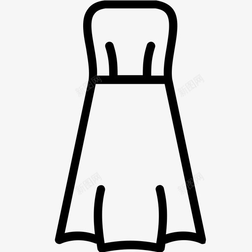 无肩带连衣裙服装女士图标svg_新图网 https://ixintu.com 女士 女士服装轮廓收集 无肩带连衣裙 服装