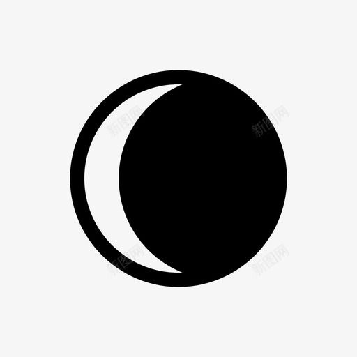 月亮新月月相图标svg_新图网 https://ixintu.com 夜晚 天气 太空 新月 月亮 月相