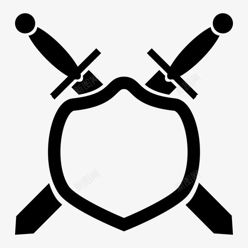 战士骑士保护图标svg_新图网 https://ixintu.com 保护 剑 战士 盾牌 童话 骑士