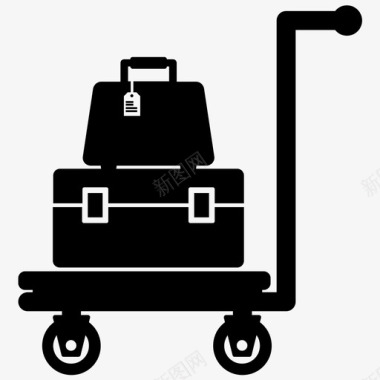 行李手推车假日图标图标
