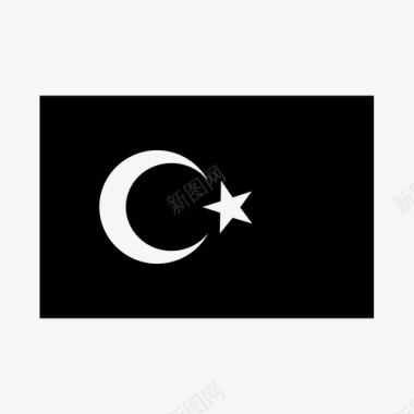 土耳其旗新月旗帜图标图标