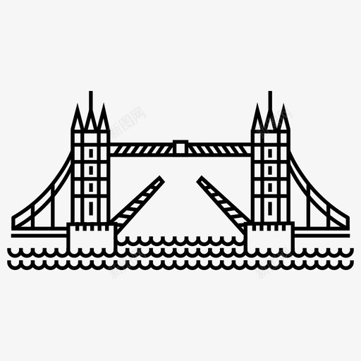 塔桥英国伦敦图标svg_新图网 https://ixintu.com 伦敦 图尔主义 塔桥 旅游业 英国